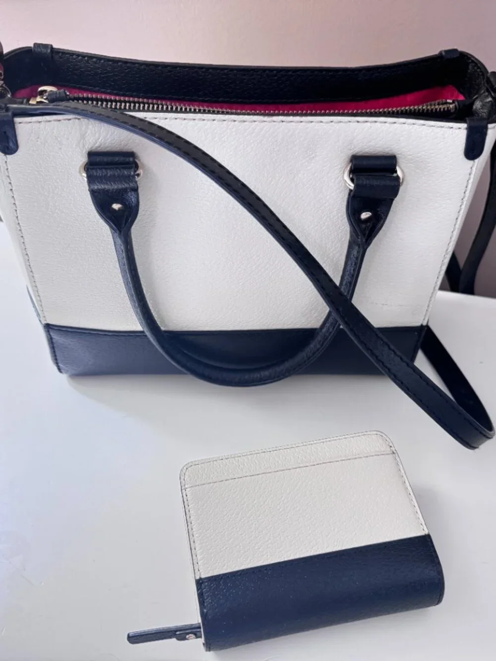 Matching Kate Spade New York Colorblock Pebbled Leather Satchel/Matching Wallet - Picture 2 of 15